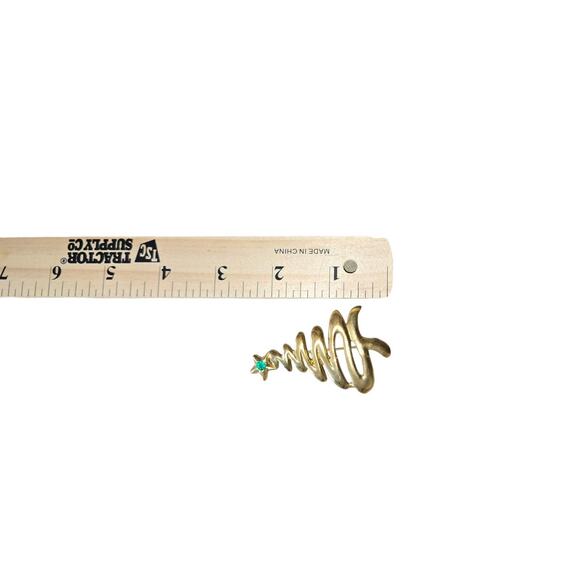 Vintage Christmas Tree Swirl Brooch Pin 3 " - Picture 4 of 4